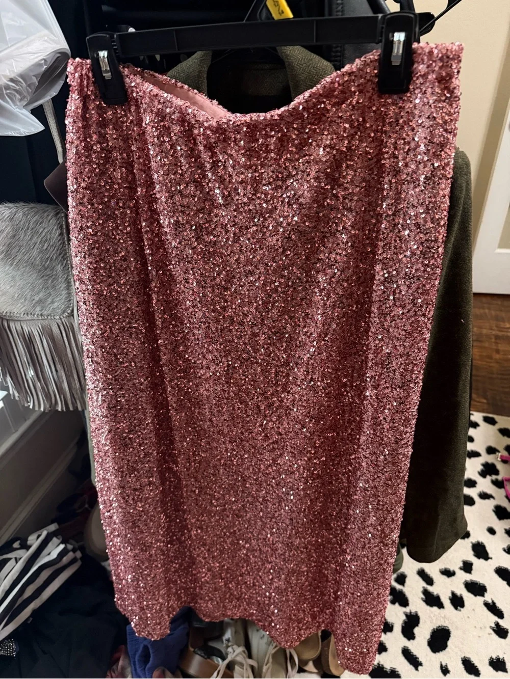 Never Fully Dressed Dorris Pink Sequin Maxi Skirt - Picture 2 of 4